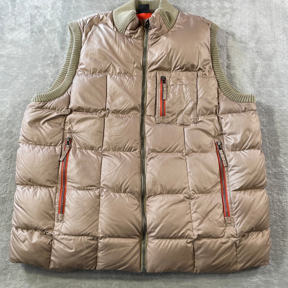 Nike Air Jordan 550 Puffer Vest Down Filled Mens XL Tan Full Zip Quilted School